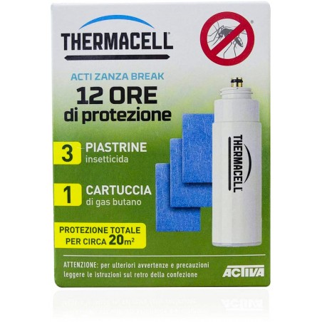 Thermacell Antizanzare Portatile + Set di Ricarica 12 ore Piastrine e Gas Butano