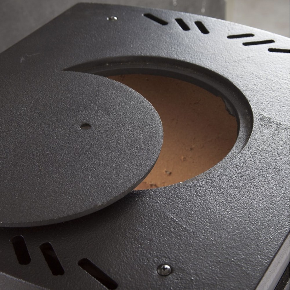 Stufa a legna EASY LUX 7 KW con vano portalegna...