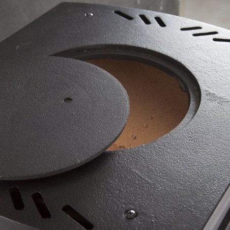 Stufa a legna EASY LUX 7 KW con vano portalegna 40X46X90h cm Termocamino