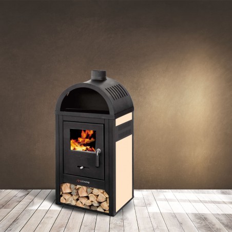 Stufa a legna DIPLOMAT LUX con vano portalegna 10 KW 48 x 45 x 100h cm 120m3