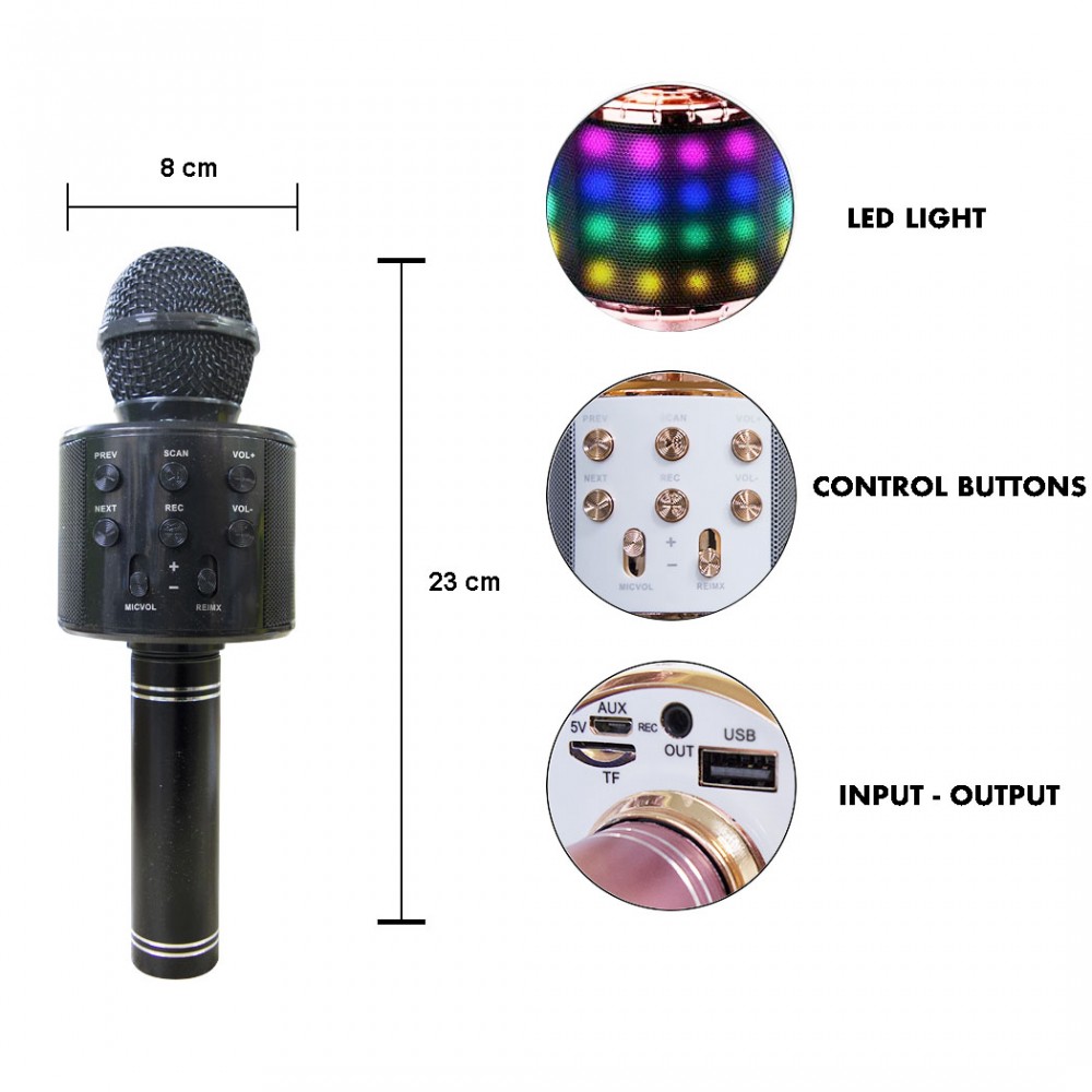 Microfono wireless hifi speaker 812855 registra...