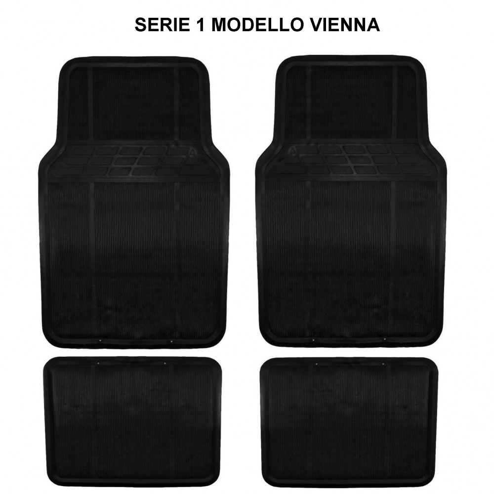 Completo Auto PONZA Set 4 Tappetini di Gomma E...