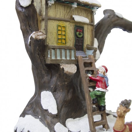 Villaggio natalizio decorazione CASA 361008 con movimento luci musica 19x16x22cm