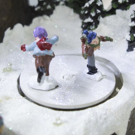 Villaggio natalizio decorazione CASA 361008 con movimento luci musica 19x16x22cm