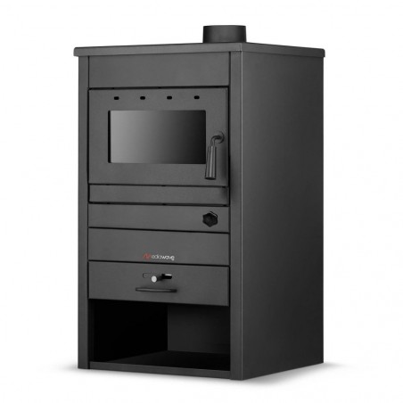 Stufa a legna FUBUCA B22 con vano portalegna 11 KW 51 X 50 X 91h cm  130m3