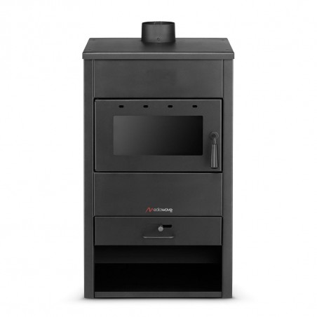 Stufa a legna FUBUCA B1 con vano portalegna 9 KW 46,5 X 39 X 80H cm 100m3