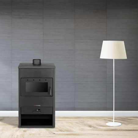 Stufa a legna FUBUCA B1 con vano portalegna 9 KW 46,5 X 39 X 80H cm 100m3