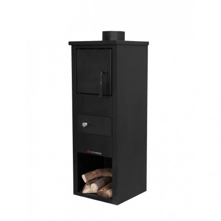 Stufa Camino a legna art 567A in lega EBE 5-7 kW porta legna inferiore
