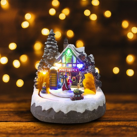 Villaggio Natalizio POST OFFICE natale 361006 movimento luci e musica 18x18x20cm