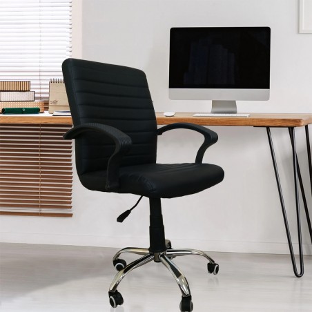 Poltrona operativa VENUS da ufficio in monoscocca rivestita in ecopelle