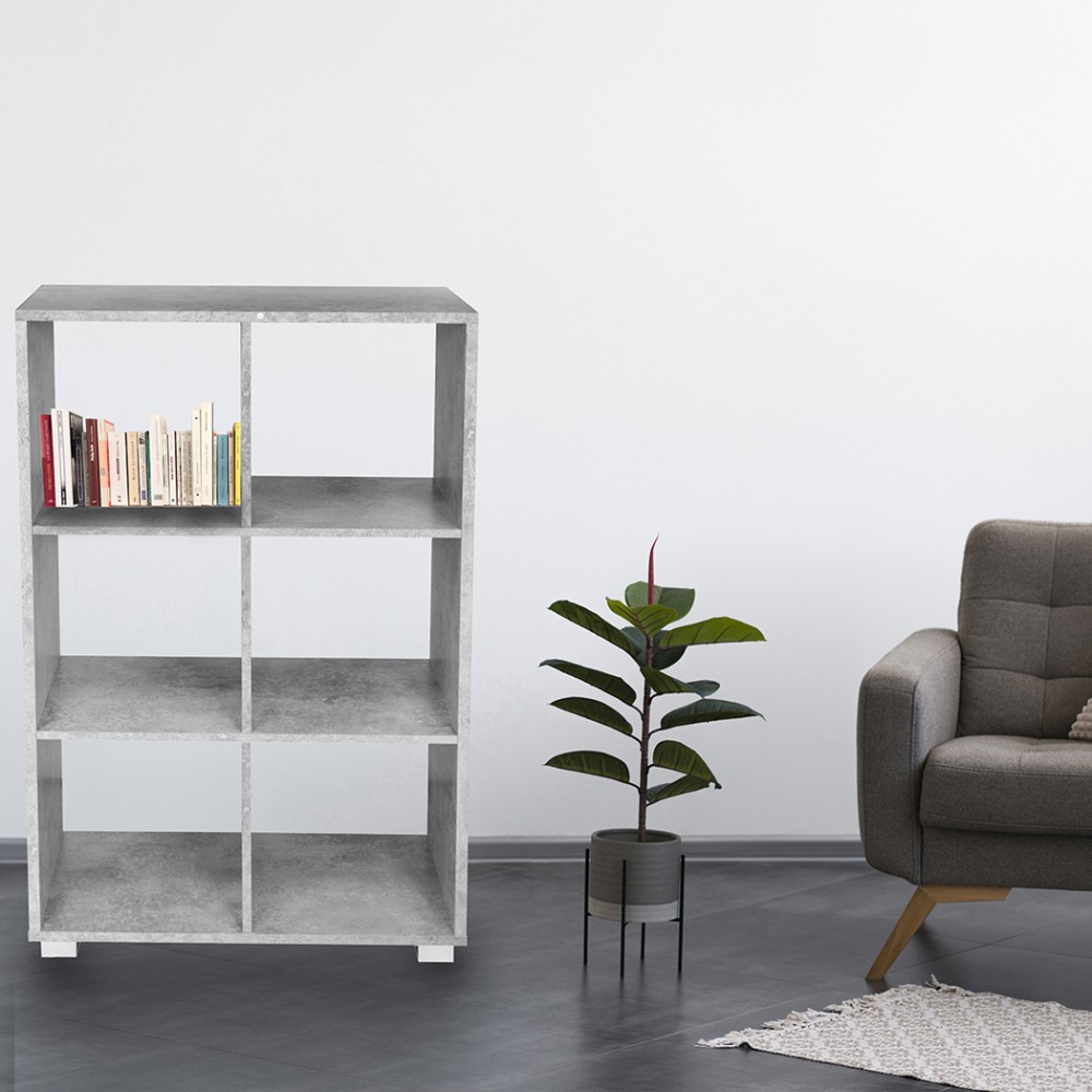 Libreria in legno KUBO a caselle con 6 ripiani...