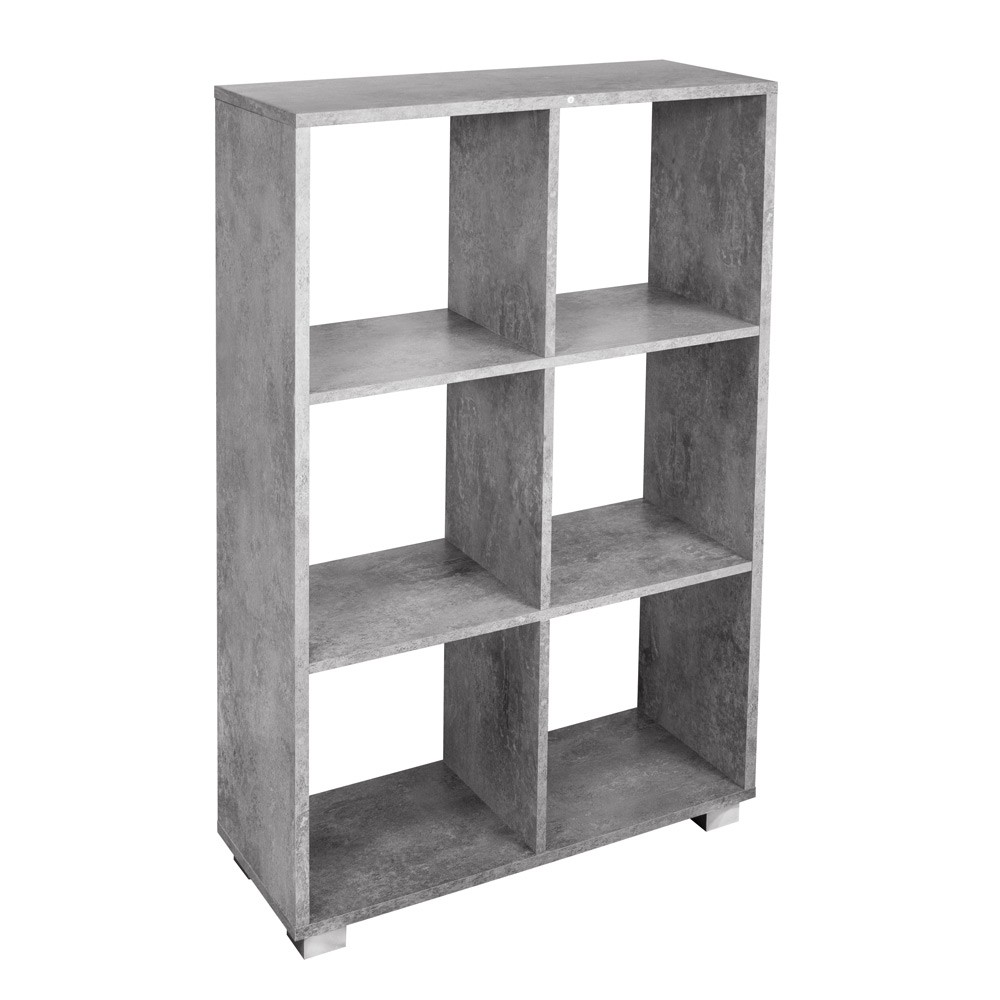 Libreria in legno KUBO a caselle con 6 ripiani dotata di piedini 60x24xH99 cm