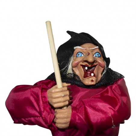 Befana Decorazione 535208 Con Occhi Che Si Illuminano E Suoni 60 X 20 Cm