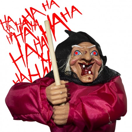 Befana Decorazione 535208 Con Occhi Che Si Illuminano E Suoni 60 X 20 Cm