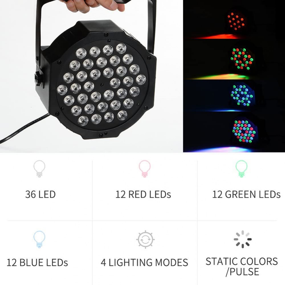 Faro strobo rgb faretto 36 led colorati 000364...