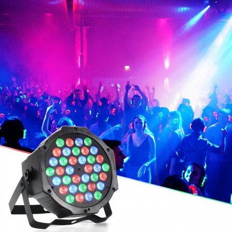 Faro strobo rgb faretto 36 led colorati 000364 effetto disco 4 modalità diverse