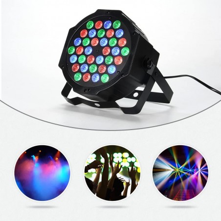 Faro strobo rgb faretto 36 led colorati 000364 effetto disco 4 modalità diverse