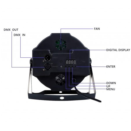Faro strobo rgb faretto 36 led colorati 000364 effetto disco 4 modalità diverse