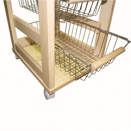 Carrello Vesuvio salvaspazio portafrutta MAS032 da cucina in legno faggio 380526