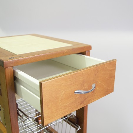 Carrello Vesuvio salvaspazio portafrutta da cucina in legno faggio 380519
