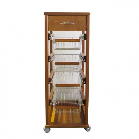 Carrello Vesuvio salvaspazio portafrutta da cucina in legno faggio 380519