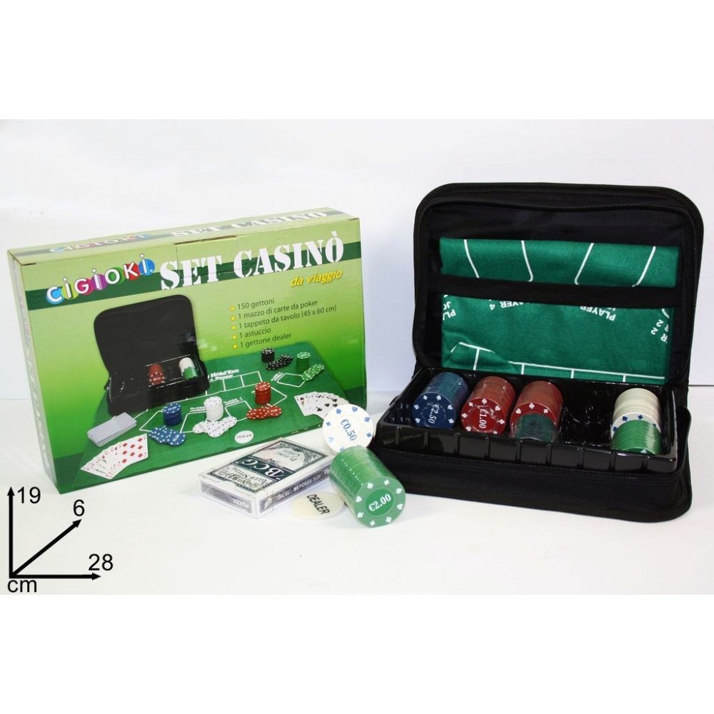 Set poker in astuccio da viaggio 150 fiches 1...
