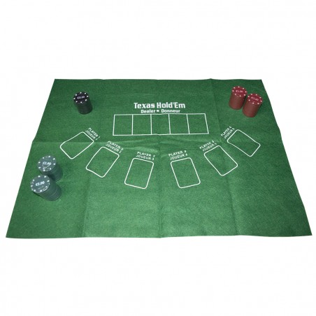 Set poker in astuccio da viaggio 150 fiches 1 mazzo di carte e tappeto CASINO'