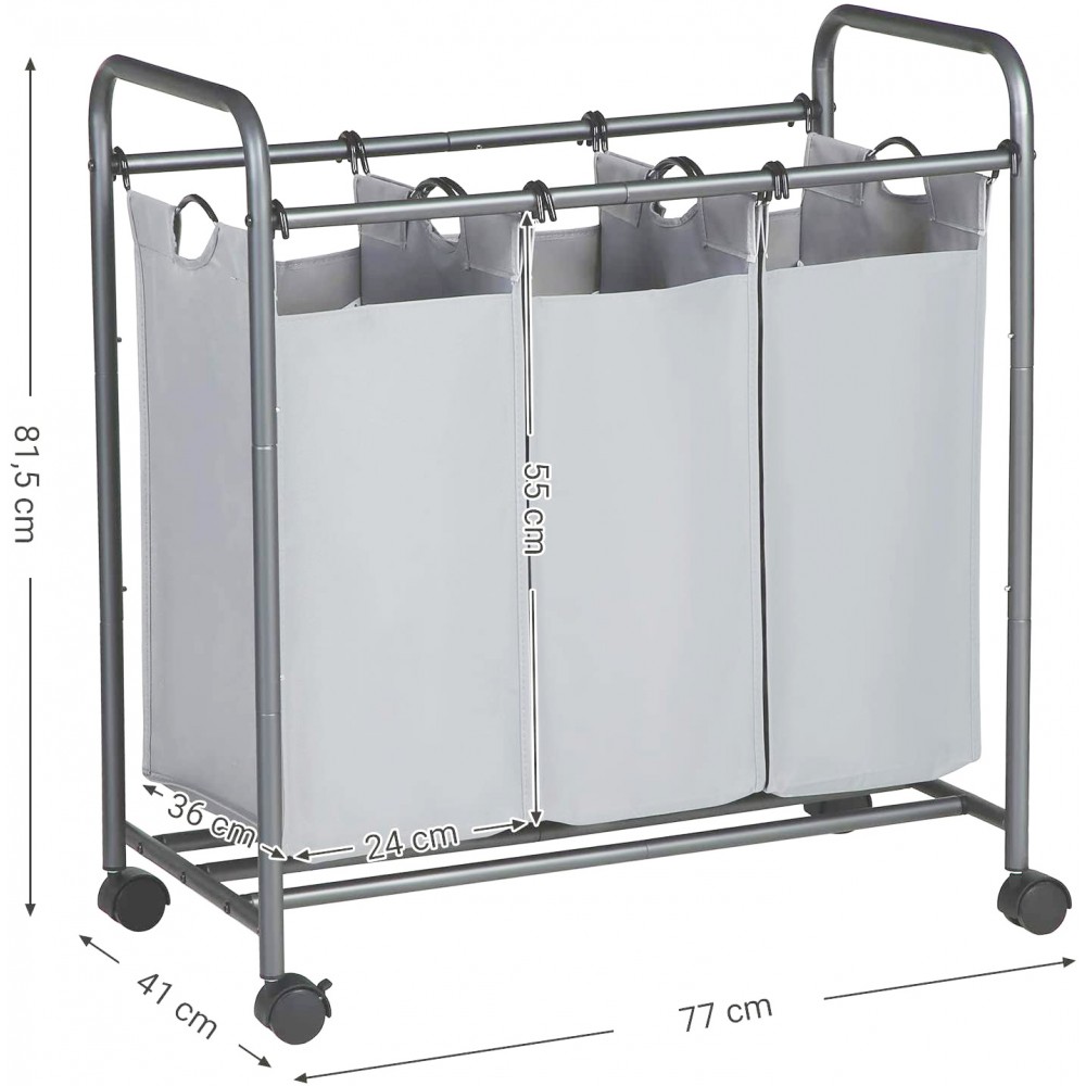 Carrello Porta oggetti e biancheria 3 sacchi...