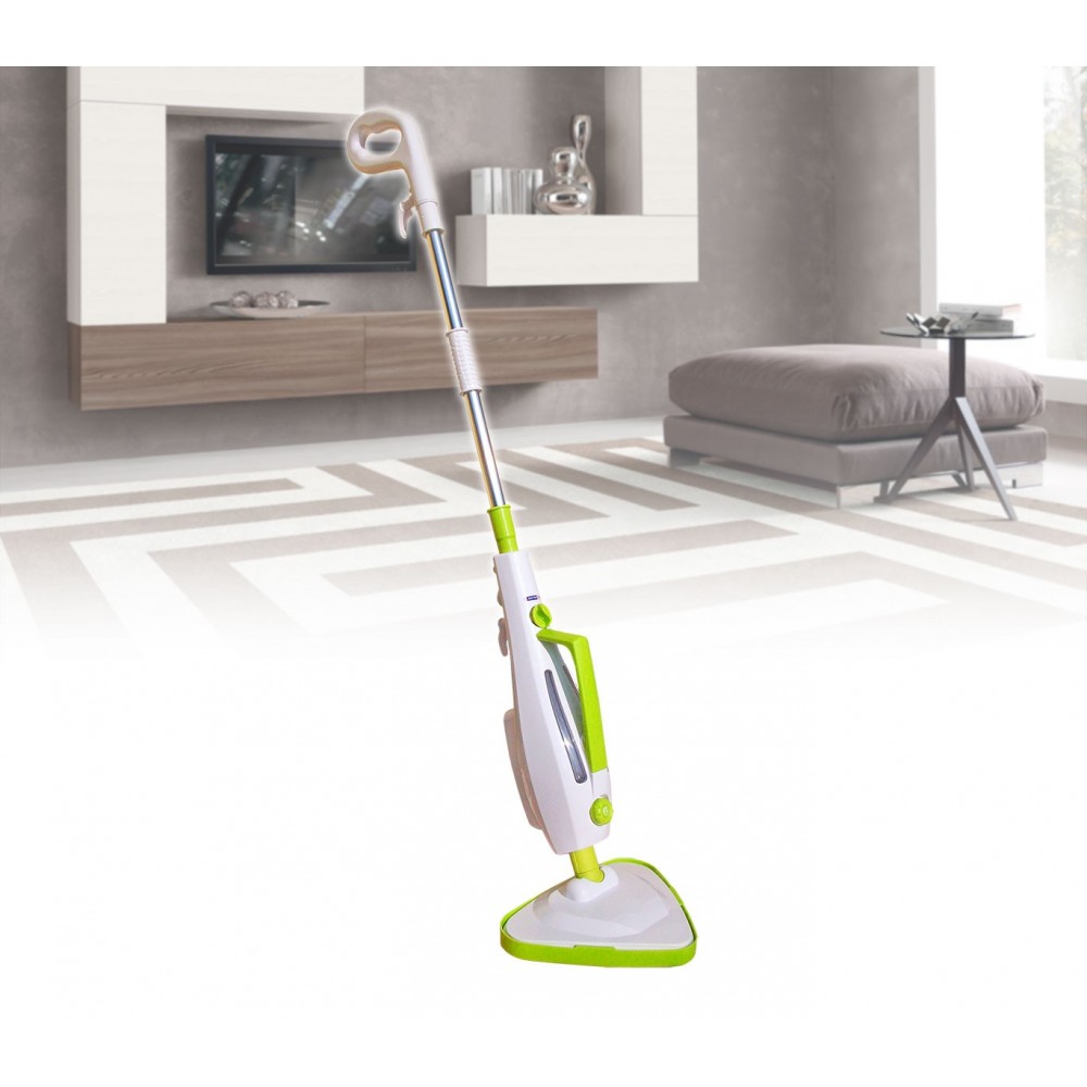 Scopa a vapore elettrica steam cleaner 1500 watt sterilizzatore per pavimenti con 2 panni in microfibra