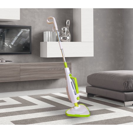 Scopa a vapore elettrica steam cleaner 1500 watt sterilizzatore per pavimenti con 2 panni in microfibra