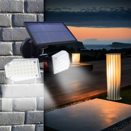 Lampada a pannello solare grandangolare 270° 78 LED 640788 sensore movimento