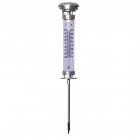 Termometro con luce led per il terreno 896403 con pannello solare e crepuscolare