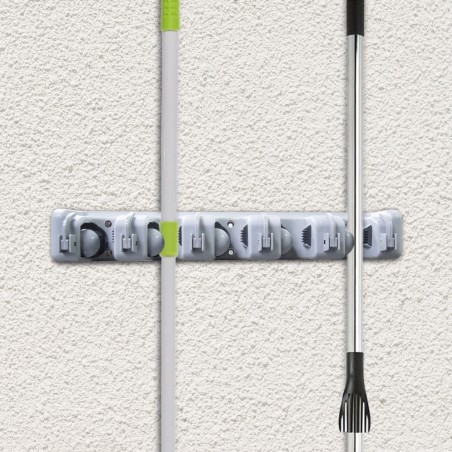 Portascope in plastica con 6 ganci salvaspazio 126654 per garage, cucina o bagno