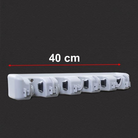 Portascope in plastica con 6 ganci salvaspazio 126654 per garage, cucina o bagno