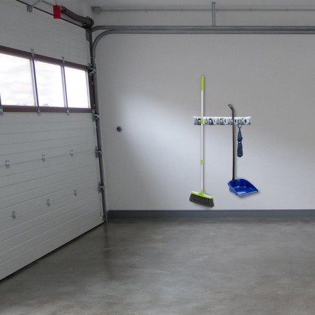 Portascope in plastica con 6 ganci salvaspazio 126654 per garage, cucina o bagno