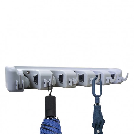 Portascope in plastica con 6 ganci salvaspazio 126654 per garage, cucina o bagno