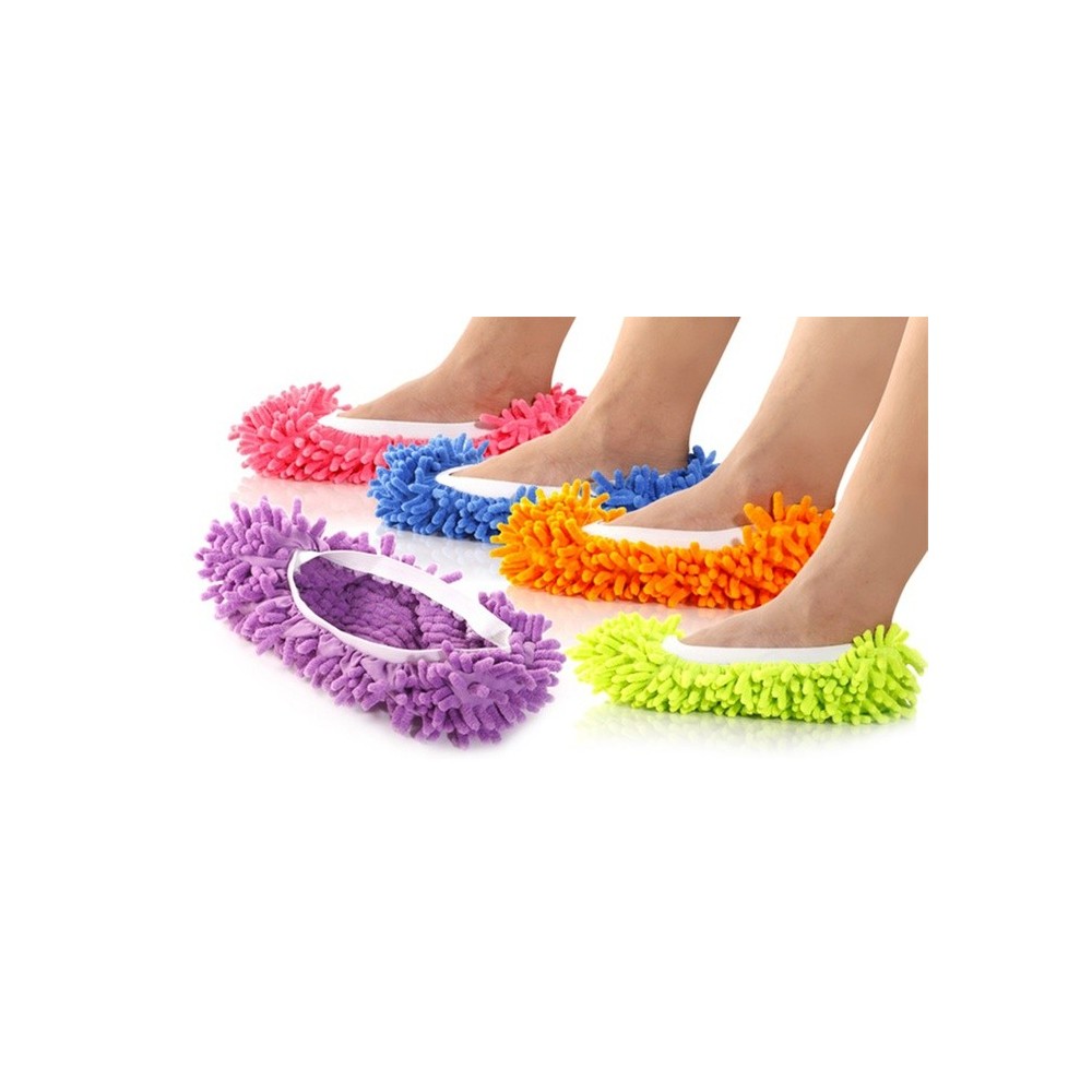 Ballylelly Pantofole copri-scarpa pantofole in microfibra di ciniglia elastica multifunzionale a colori brillanti Mop Utensili per la pulizia della polvere del pavimento per uso domestico 