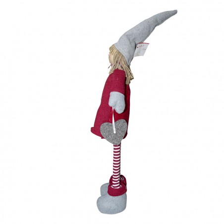 Bambina in poliestere 75h cm 368007 vestito rosso di Natale e luce nella sciarpa