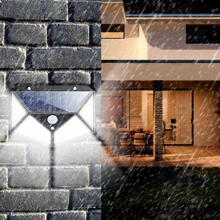 2 pz Lampada a ricarica solare 641006 sensore movimento 100 LED angolo luce 270°