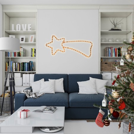 75181 Stella cadente natalizia luci CALDE telaio in metallo 65 x 30 cm