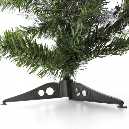 Albero di Natale da tavola 343636 verde e grigio 60H cm con decorazioni su rami