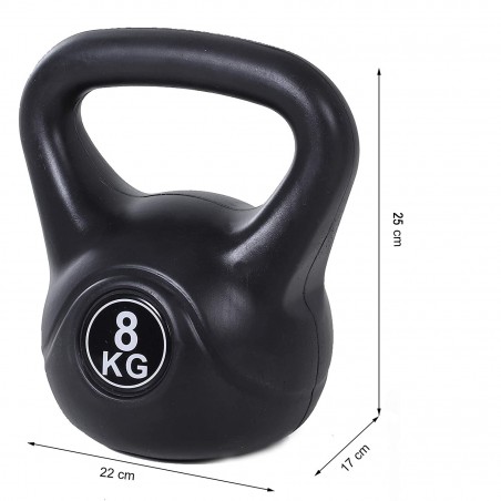 Kettlebell Fitness da 8kg in PVC 186960 con Sabbia e Maniglia Anti Sfregamento