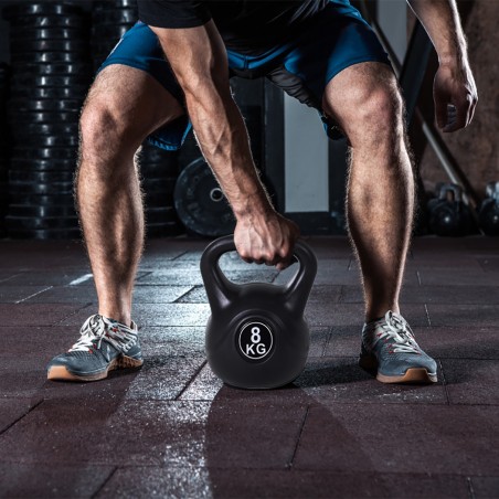 Kettlebell Fitness da 8kg in PVC 186960 con Sabbia e Maniglia Anti Sfregamento