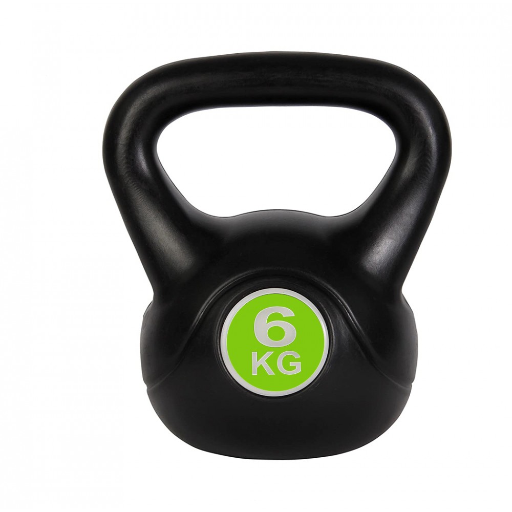 Kettlebell fitness da 6kg in pvc 186953 con sabbia e maniglia anti sfregamento