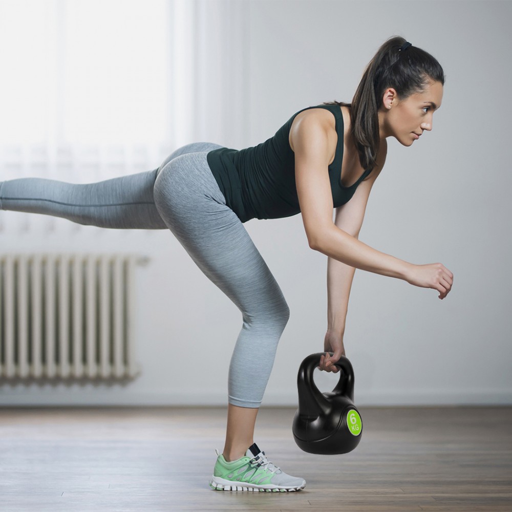 Kettlebell fitness da 6kg in pvc 186953 con...