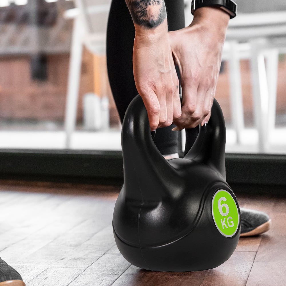 Kettlebell fitness da 6kg in pvc 186953 con...