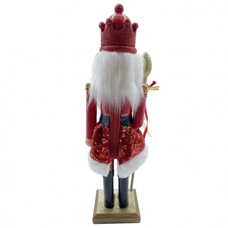 Soldato schiaccianoci 40h cm 392001 ROSSO decorazioni di Natale con scettro