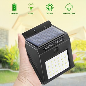 4 pz Faretto da muro ricarica solare e sensore di... 2