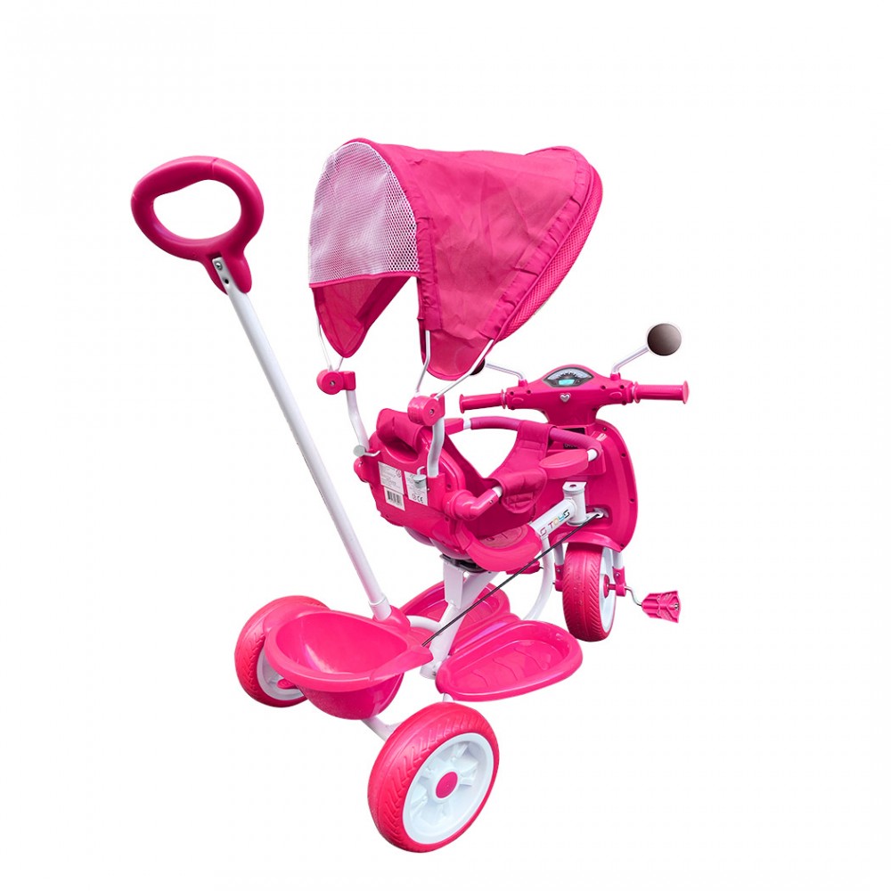 Triciclo a spinta bambini LT916 doppio freno e...