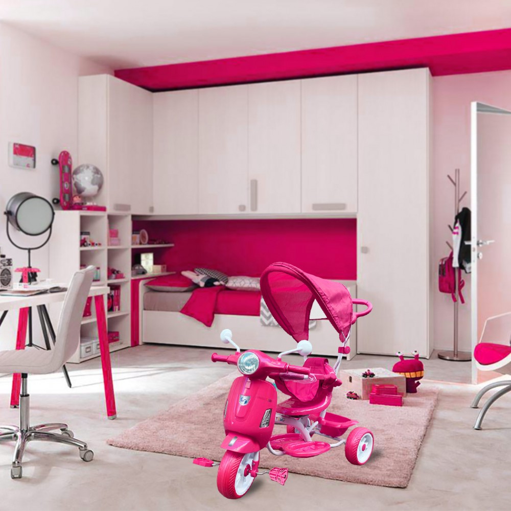 Triciclo a spinta bambini LT916 doppio freno e...